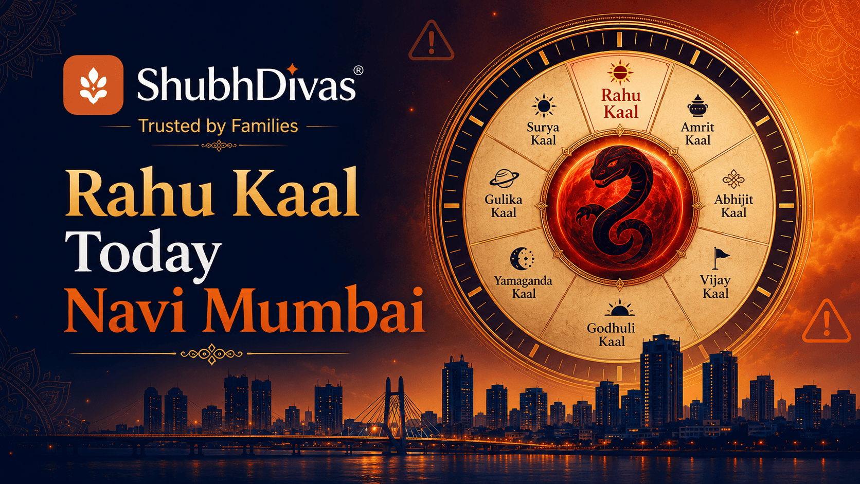 Rahu Kaal timings for Navi Mumbai — day-wise weekly schedule on a panchanga calendar