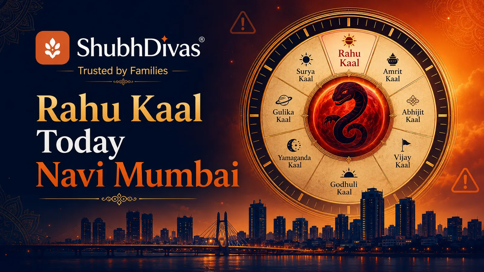Rahu Kaal timings for Navi Mumbai — day-wise weekly schedule on a panchanga calendar