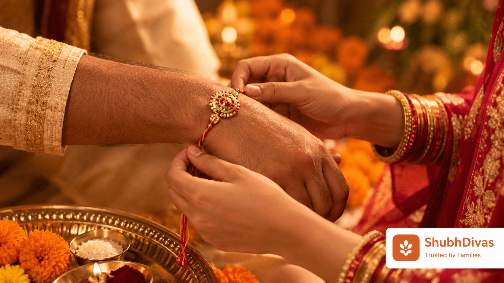 Raksha Bandhan 2026 — sister tying Rakhi on brother wrist on Friday August 28, Shravan Purnima