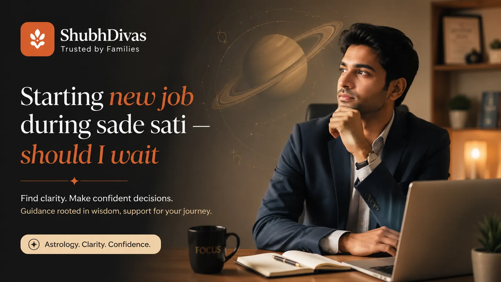 Saturn transit diagram showing Sade Sati phases over Moon sign with career and job timing guidance